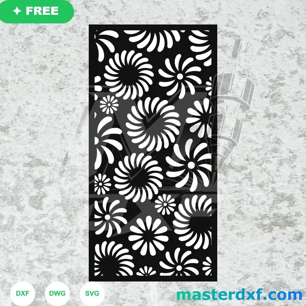 Pinwheel Daisy Panel Free Cut File DXF File